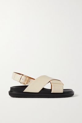 Marni - Fussbett Leather Slingback Sandals - White