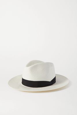 rag & bone - Grosgrain-trimmed Straw Panama Hat - White