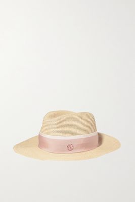 Maison Michel - Henrietta Grosgrain-trimmed Straw Hat - Pink