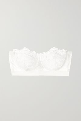 ELSE - Petunia Stretch-mesh And Corded Lace Underwired Strapless Balconette Bra - Ivory
