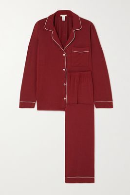 Eberjey - Gisele Piped Stretch-modal Pajama Set - Red