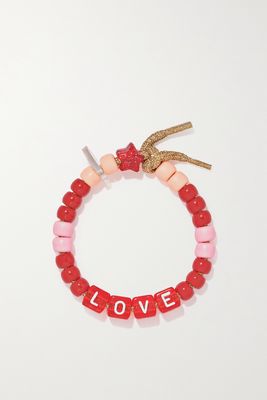 Lauren Rubinski - Love Lurex And Bead Bracelet - Pink