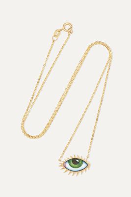 Lito - Tu Es Partout 14-karat Gold Enamel Necklace - one size