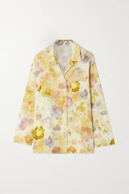 MCQ - Grow Up Floral-print Silk Crepe De Chine Shirt - Yellow
