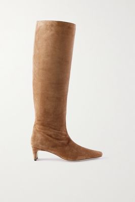 STAUD - Wally Suede Knee Boots - Brown