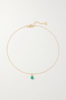 Mateo - 14-karat Gold Turquoise Anklet - one size