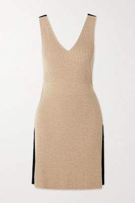 Loewe - Backless Ribbed Wool Tunic - Neutrals