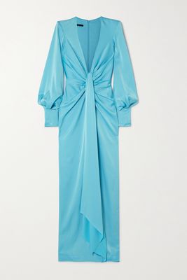 Alex Perry - Dane Twisted Satin-crepe Gown - Blue