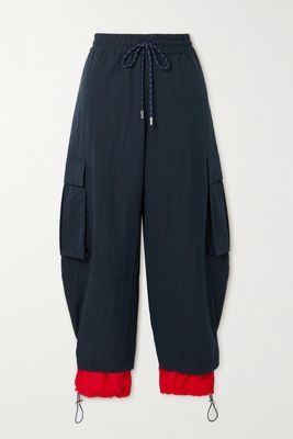 JW Anderson - Embroidered Twill And Shell Track Pants - Blue