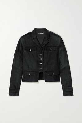 TOM FORD - Cropped Wool-blend Velvet Jacket - Black