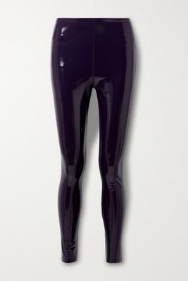 Commando - Stretch Faux Patent-leather Leggings - Purple