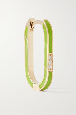 Charms Company - Les Bonbons Gold, Enamel And Diamond Earring - Green