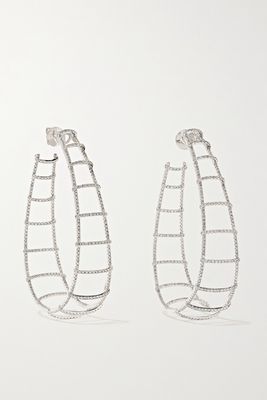 OFIRA - Ladder 18-karat White Gold Diamond Earrings - one size