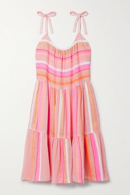 LemLem - Jikirti Tiered Striped Cotton-blend Gauze Mini Dress - Pink