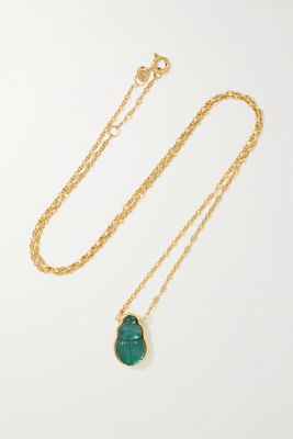 Lito - Small Sienna 14-karat Gold Chalcedony Necklace - one size