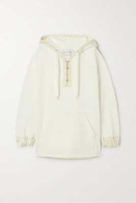 AZ Factory - Free To Oversized Lace-up Organic Cotton And Seacell-blend Hoodie - White