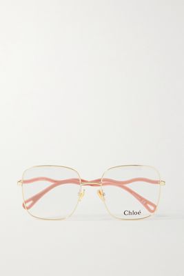 Chloé - Noore Oversized Square-frame Gold-tone Optical Glasses - one size