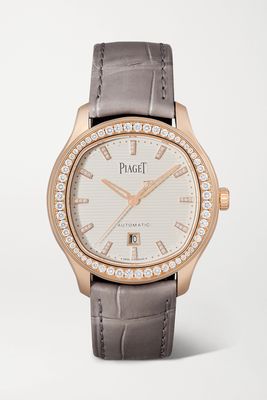 Piaget - Polo Automatic 36mm 18-karat Rose Gold, Alligator And Diamond Watch - one size