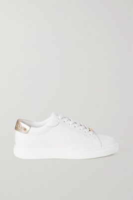 Jimmy Choo - Rome Metallic-trimmed Leather Sneakers - White