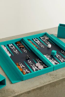 Alexandra Llewellyn - Travel Textured-leather Backgammon Set - Blue