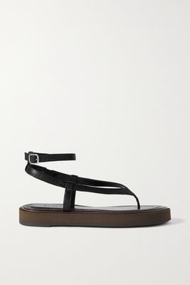 BY FAR - Cece Textured-leather Sandals - Black