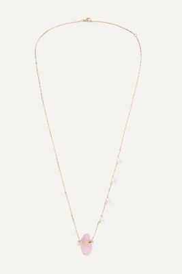 Harris Zhu - 14-karat Gold, Quartz And Pearl Necklace - one size