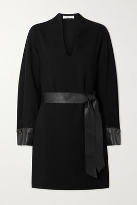 Vince - Belted Crepe Mini Dress - Black