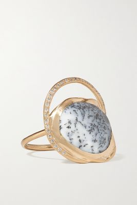 Pascale Monvoisin - Gaia 9-karat Gold, Agate And Diamond Ring - 7