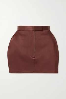 Alex Perry - Elle Satin-crepe Mini Skirt - Brown