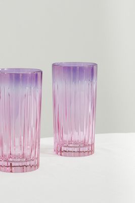 Luisa Beccaria - Dégradé Set Of Two Large Glass Tumblers - Purple