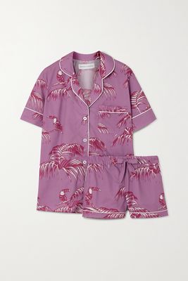 Desmond & Dempsey - Bocas Printed Cotton-voile Pajama Set - Purple