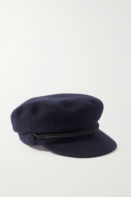 Maison Michel - Abby Embellished Wool-felt Cap - Blue
