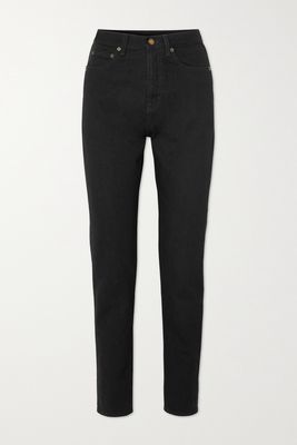 SAINT LAURENT - High-rise Slim-leg Jeans - Black