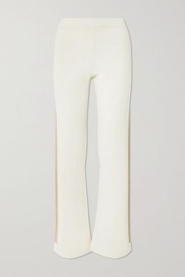 We Norwegians - Geilo Metallic Striped Merino Wool Wide-leg Pants - White