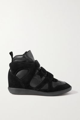 Isabel Marant - Buckee Suede And Leather Wedge Sneakers - Black