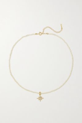 Mizuki - 14-karat Gold, Pearl And Diamond Necklace - one size