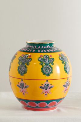 La DoubleJ - Bubble Gold-plated Porcelain Vase - Yellow