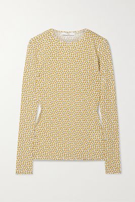 Tibi - Floral-print Stretch-jersey Top - Yellow