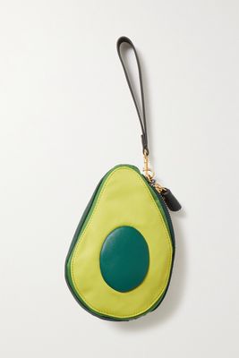 Anya Hindmarch - Avocado Leather-trimmed Nylon Pouch - Green