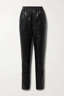 Tibi - Vegan Leather Straight-leg Pants - Black