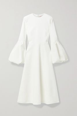 Roksanda - Aylin Tulle-trimmed Cady Midi Dress - White