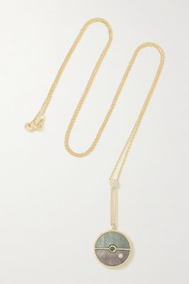 Retrouvaí - Compass 14-karat Gold Multi-stone Necklace - one size