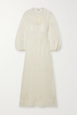 Gabriela Hearst - Alex Crochet-trimmed Linen And Silk-blend Gauze Maxi Dress - Ivory