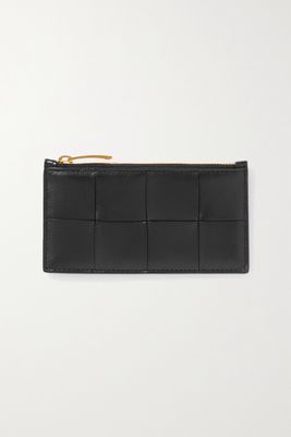 Bottega Veneta - Cassette Intrecciato Leather Cardholder - Black
