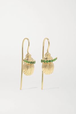 Lito - Franca 14-karat Gold Tsavorite Earrings - one size