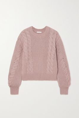 Skin - Aya Cable-knit Alpaca-blend Sweater - Pink