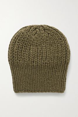 The Row - Ayfer Ribbed Cashmere Beanie - Green
