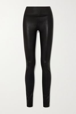 SPRWMN - Zip-detailed Leather Leggings - Black