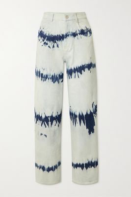 Stella McCartney - Tie-dyed High-rise Wide-leg Jeans - Blue