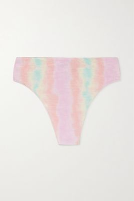 Leslie Amon - Carla Tie-dyed Seersucker Bikini Briefs - Pink